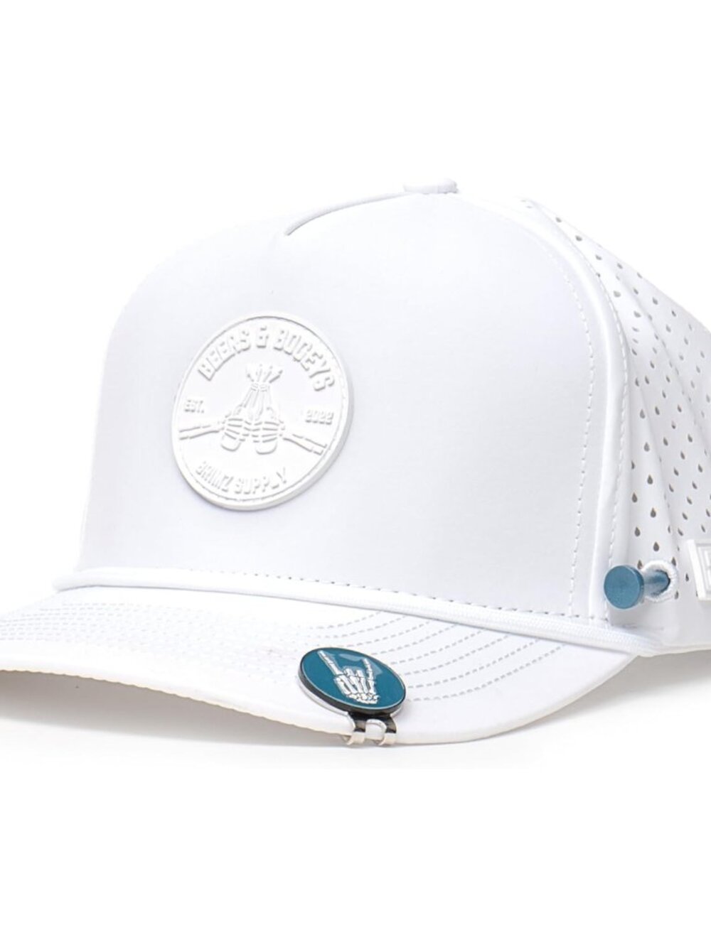 Golf Performance Hat - Tee Holder & Magnetic Ball Marker - Breathable, Sweat & W